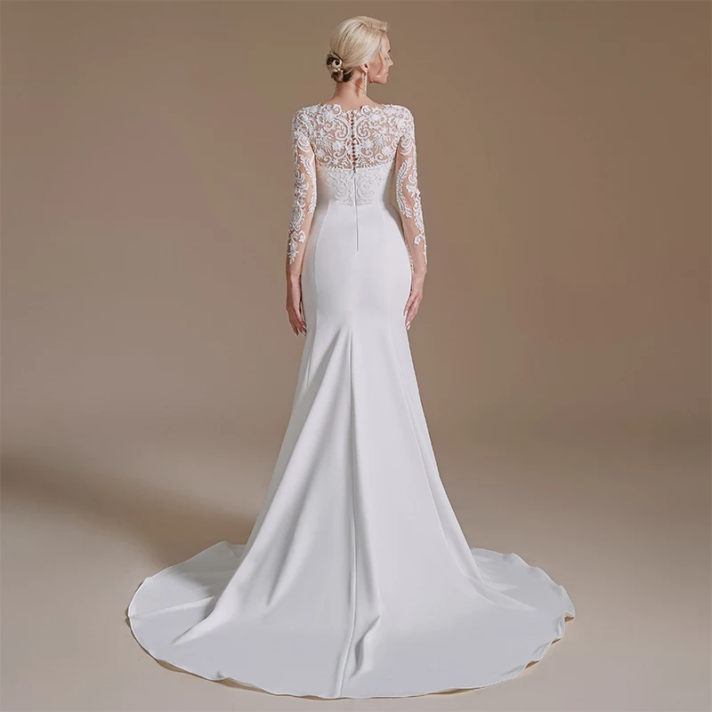 Hot sale unique mermaid silhouette vintage plus size elegante dress for wedding