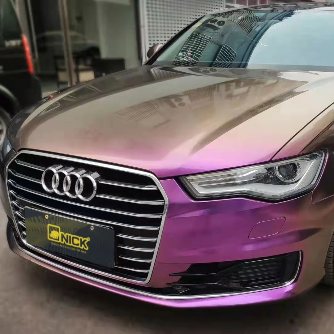 Виниловые покрытия для автомобиля цвета единорога Хамелеон бриллиант красная медь глянцевая