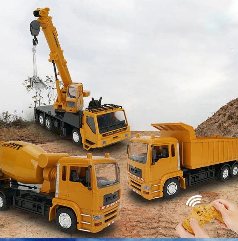 Remote Control Simulation Engineering Vehicle Series Toy Crane Tipping Bucket Mixing Truck Model Other Toys &Hobbies