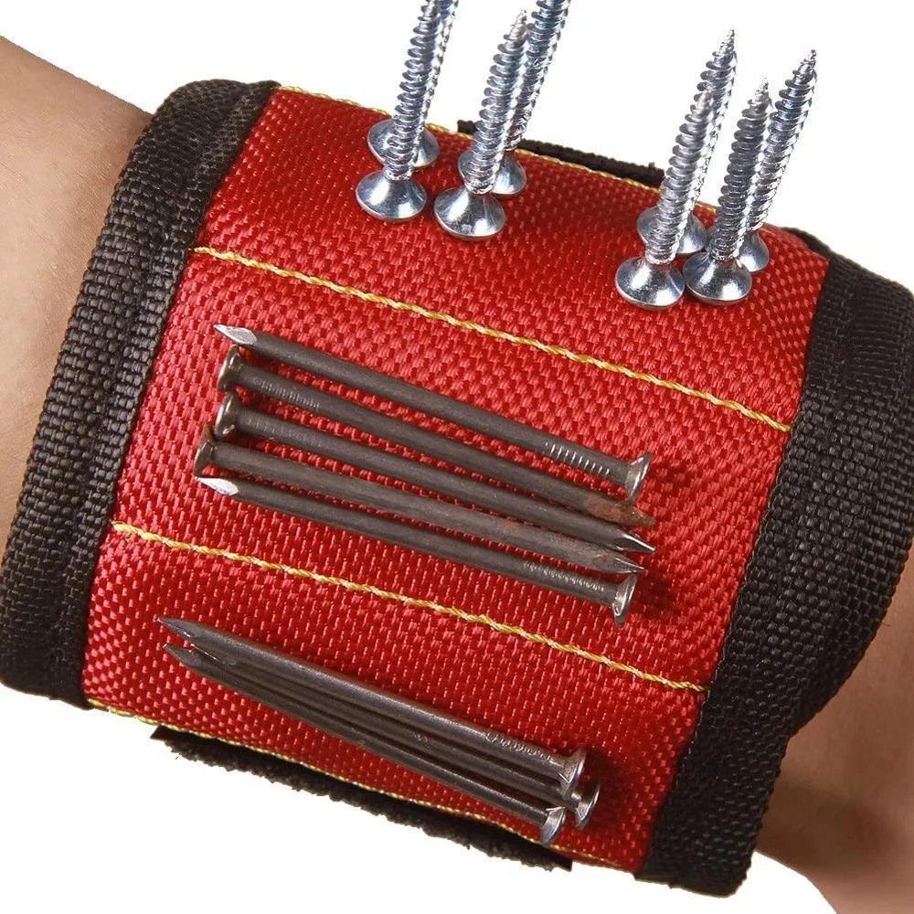 Strong Magnetic Wristband with Breathable Material for Holding Tools Embedded with Super Powerful Magnets