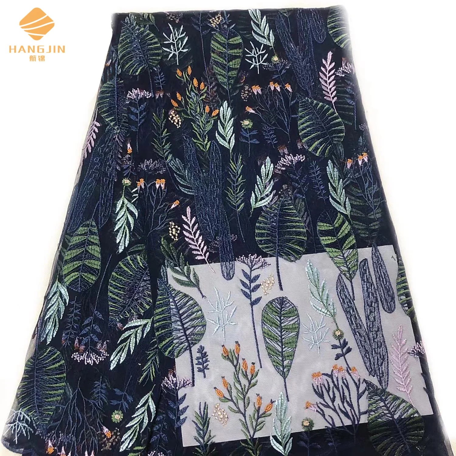 Wholesale Price Fashion 3D Mesh Embroidery Floral Lace Fabric Polyester Embroidered Tulle Fabric For Women Dresses