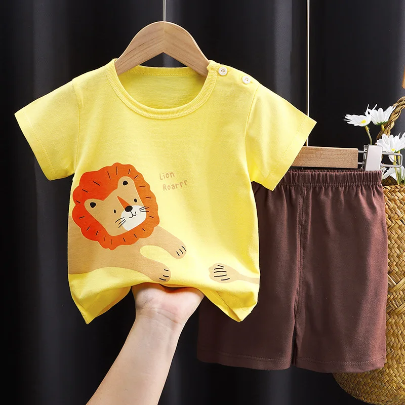 BSM535 New Year Clothes Online Shopping Kids Boys Short Sleeve Tshirt And Shorts Sets Children Clothing Summer Two Pieces Outfit