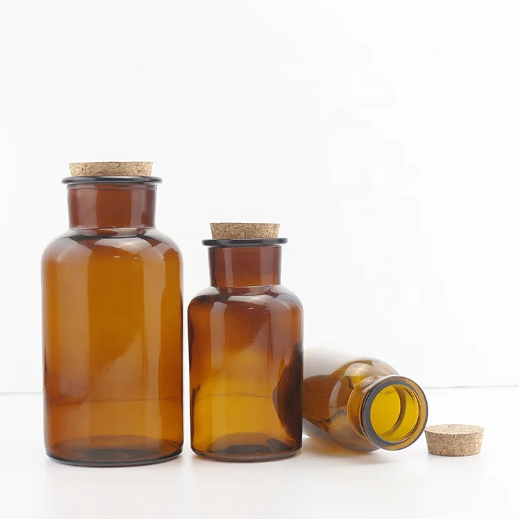 250ml 500ml aromatherapy glass bottles unique empty amber candle jars with lids in bulk