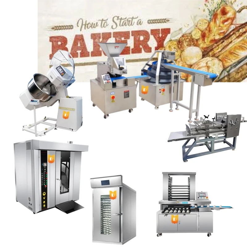 Hot Selling Automatic Bread Production Line Bread Dough Mixer Dough Divider Bread making machine Shaper Proofer Rotary Oven