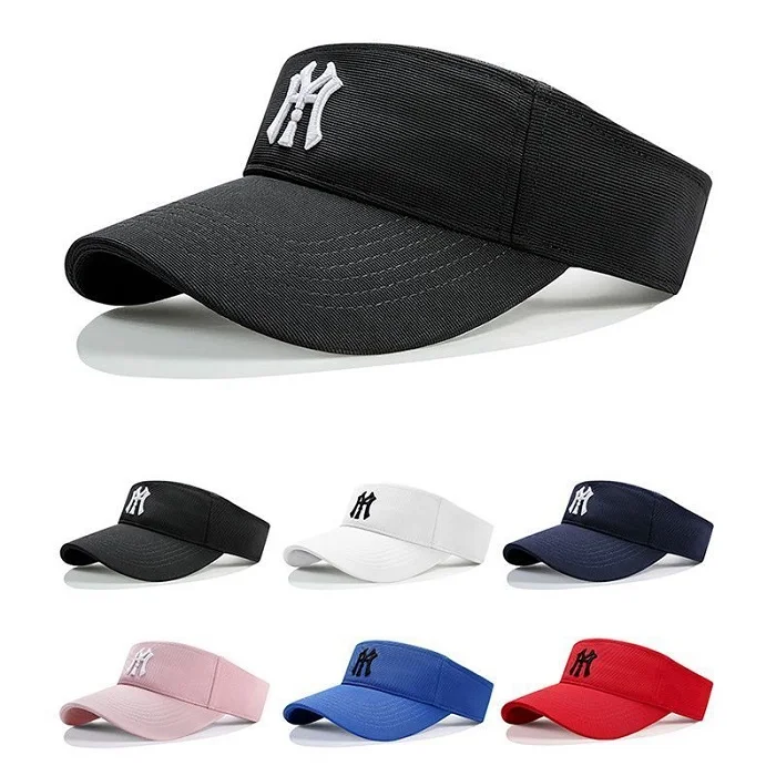 Custom Embroidery Adjustable Navy Blue Big Size Running Sun Visor Hats for Big Head