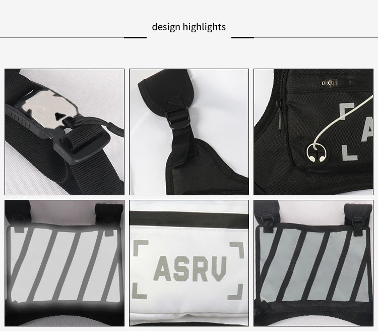 Multi-functional nylon reflective Vest  Chest running light vest reflective vest for running