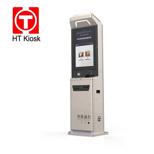 27 32 inch Touch Payment Kiosk Self check in Hotel kiosk  Room Card Dispenser With Cash Accept self service terminal machine