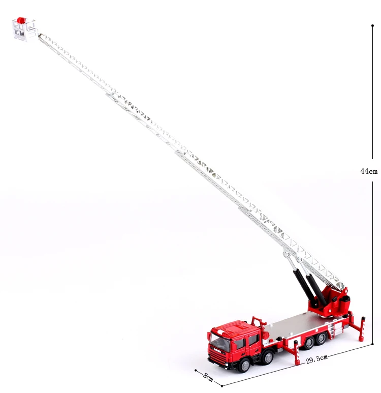 Diecast construction machinery 1:50 LADDER FIRE ENGINE Alloy Simulation model toys