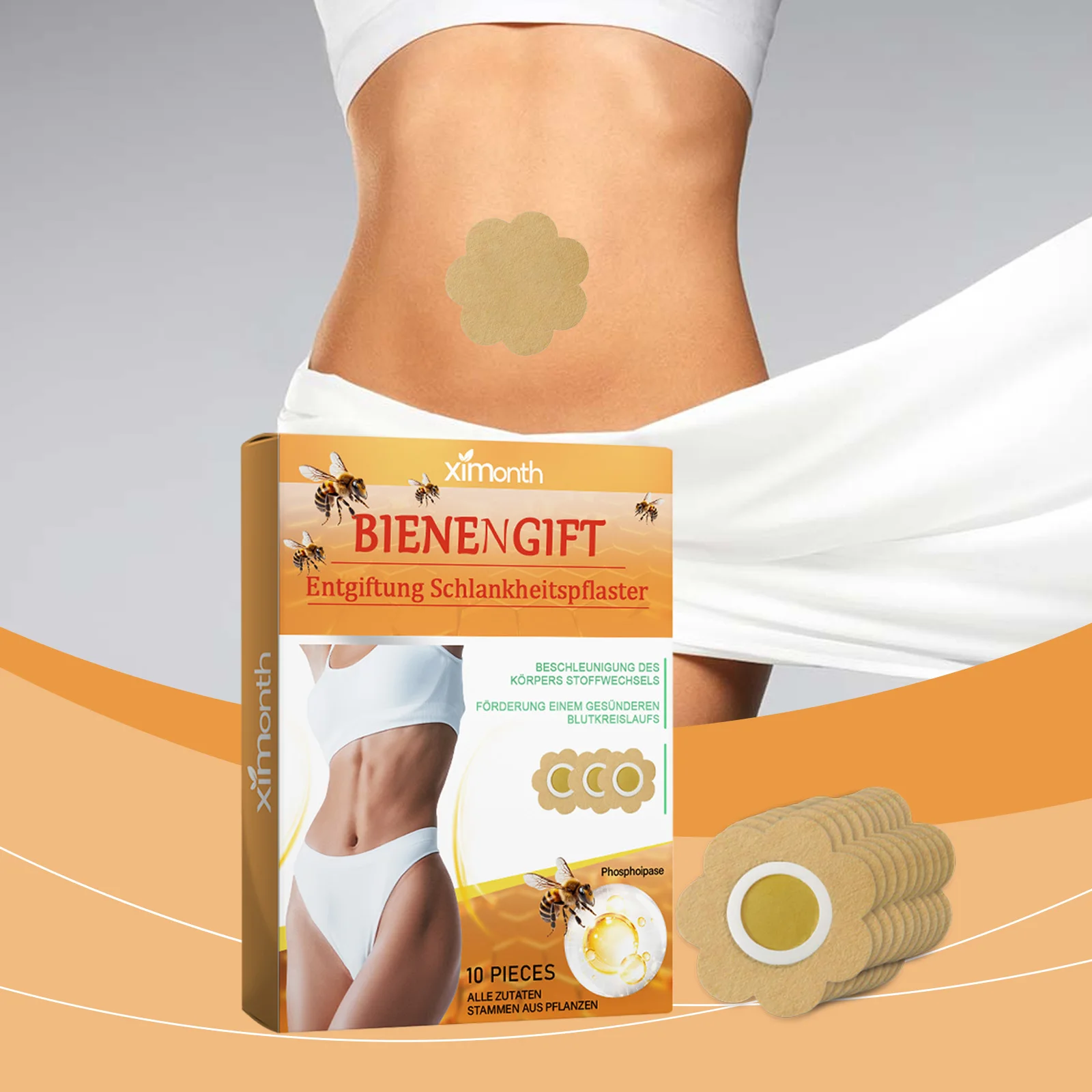 New slimming Shape bee Venom Health vitality detumescence care Body Shape detox patch