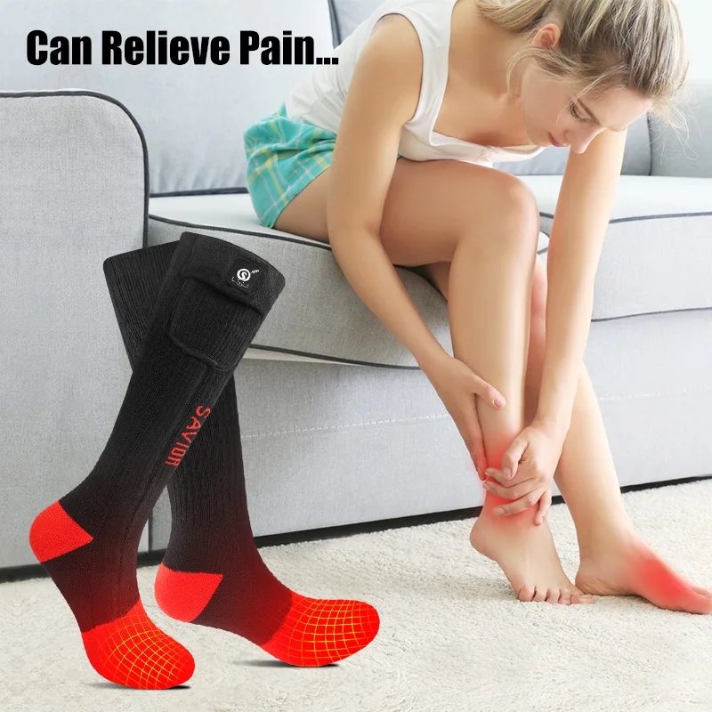 Зимние теплые термоноски для мужчин и женщин очень толстые дышащие перезаряжаемые носки с подогревом микроволновой печи