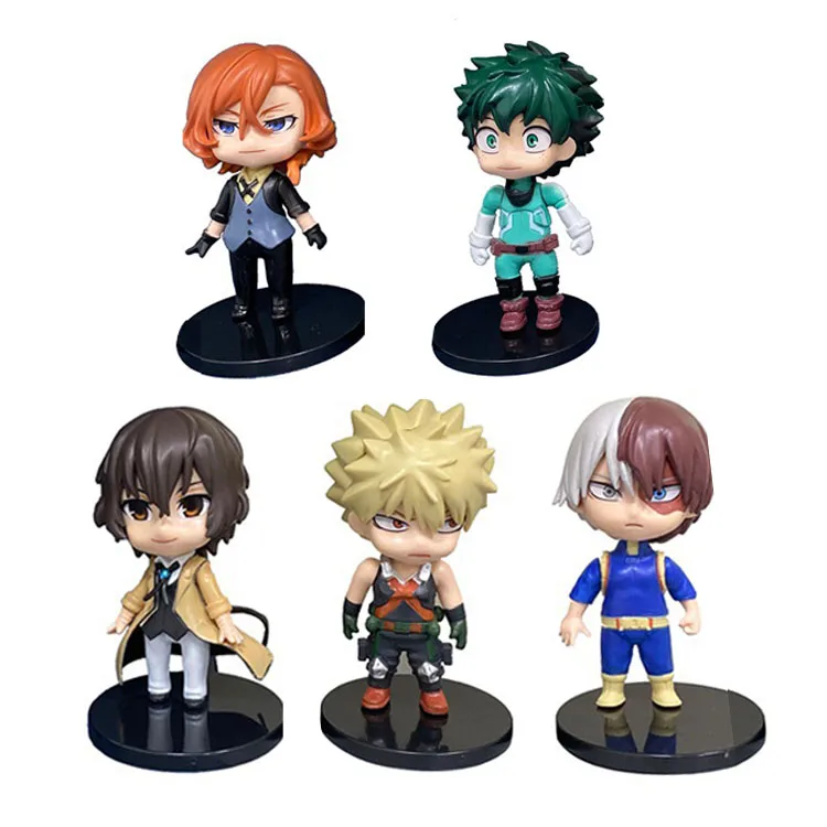 10cm 5pcs Wholesale Cute Bakugou Katsuki Cartoon Model My Hero Academia Anime Figures Set