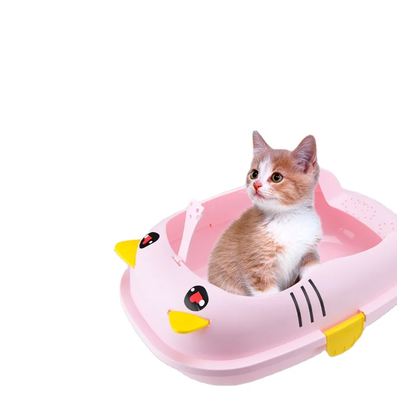 Большой контейнер для наполнения кошачьего туалета, полузакрытый Съемный контейнер для кошачьего туалета с защитой от брызг, товары для питомцев