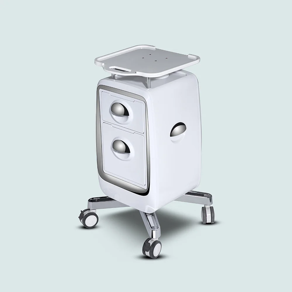 High quality mobile metal trolley double tray tool cars stainless steel tool trolleys for salon beauty center barber store Spa