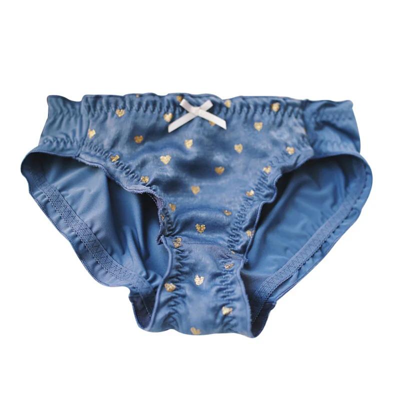 Горячее тиснение Love дамские трусики сумка бедра молочный шелк нижнее белье для девочек японские дамские трусы