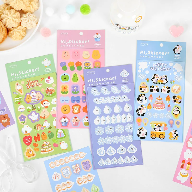 Korean INS Cute Cake Sticker Creative Cell Phone Notebook Decoration Stickers