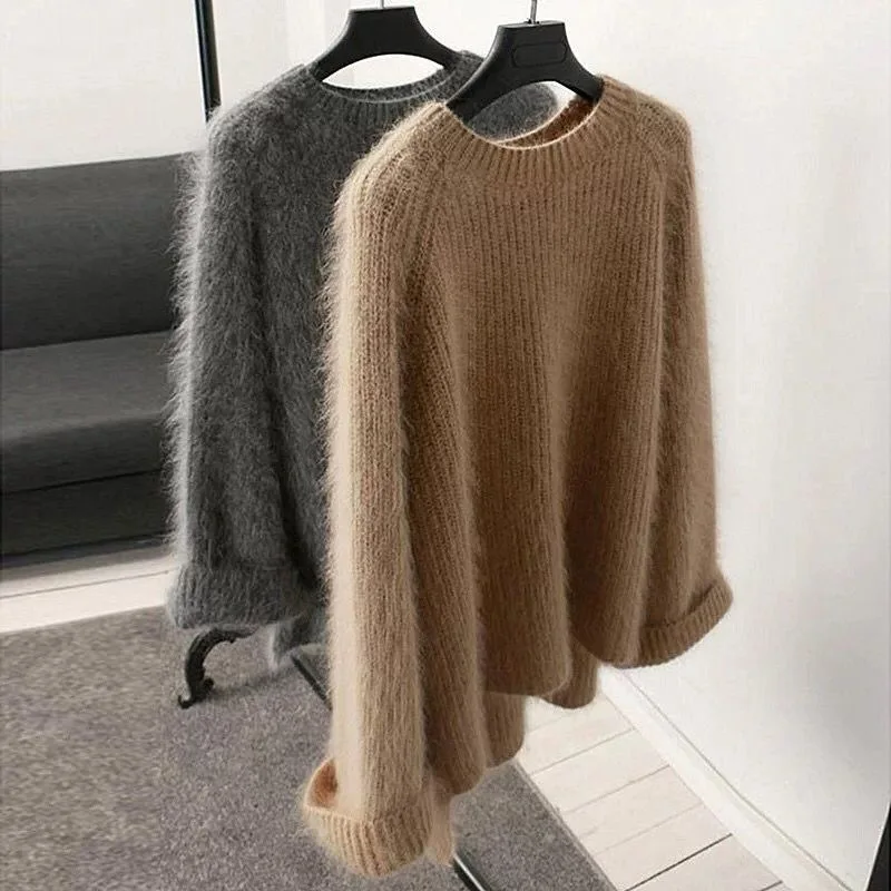 New Design High Quality Custom Jacquard women Angora Mohair Sweater