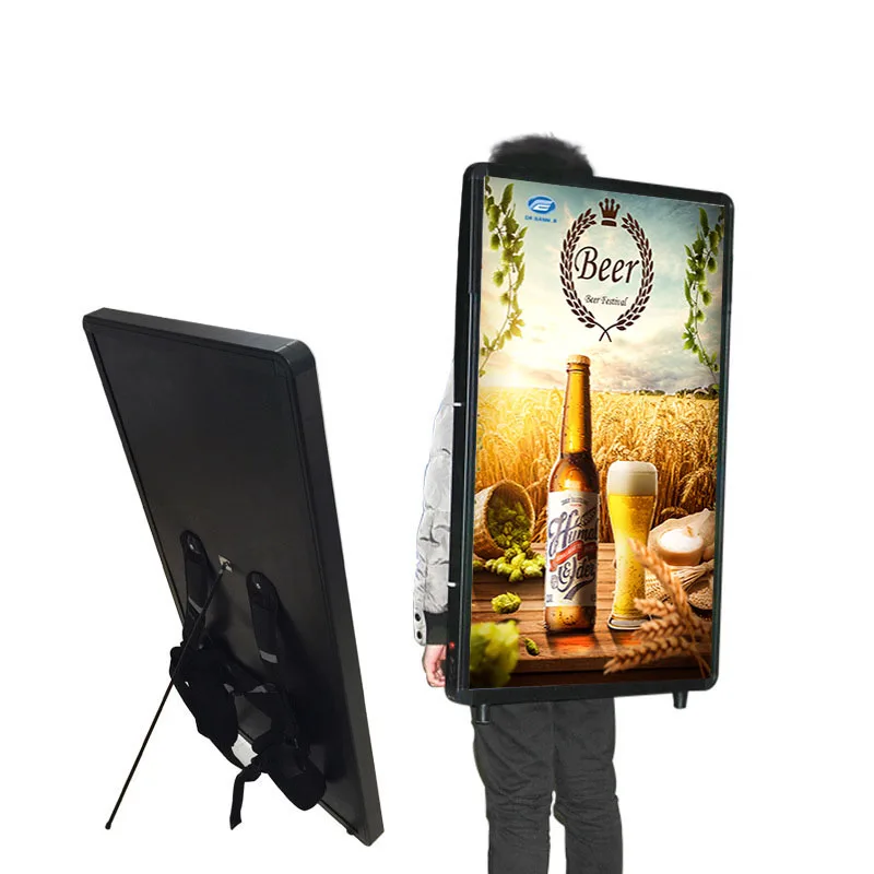 Outdoor Human Walking Backpack LED Billboard Mobile LCD Screen Digital Signage Video Display Advertising Players