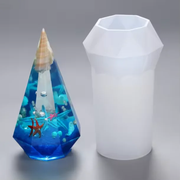 wholesale DIY Cone diamond resin mold silicone making resin crafts geode agate art coaster variety of silicone resin molds