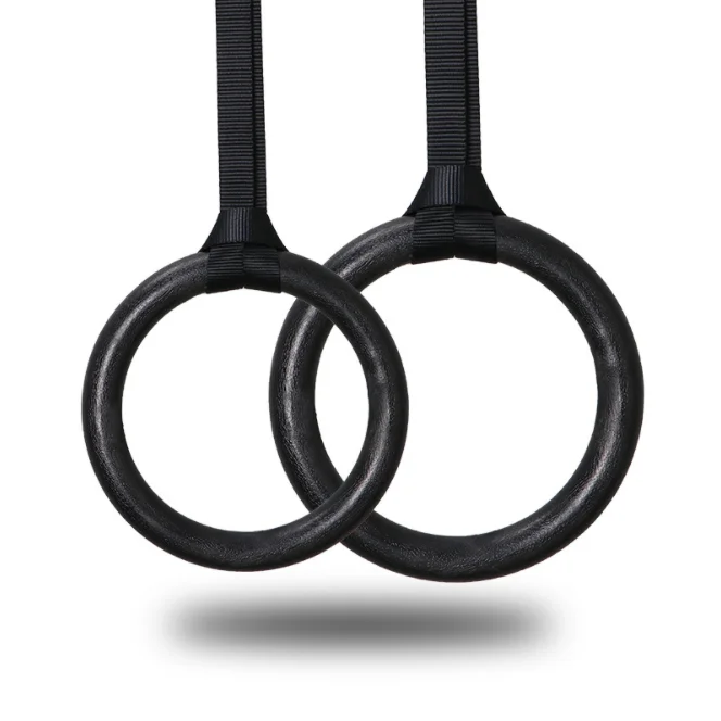 Wholesale wooden rings gym rope gym ring with custom logo