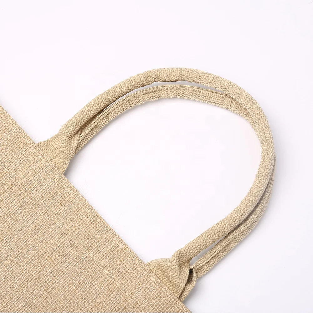 Latest custom logo jute shopping bag eco friendly reusable large jute bag recycle foldable carry jute tote bag