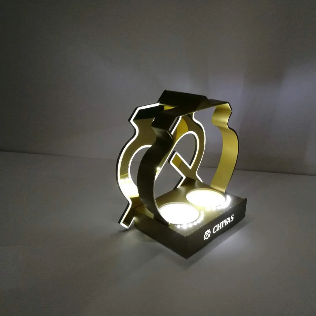 Custom Acrylic POS Retail Illuminated Display Stand with Color Changing LED Lights for Electronics Cosmetic Trade Show