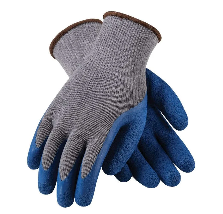 Semi-hanging 10 stitches grey voile blue wrinkle cotton latex resistant prick resistant repairrubber protective gloves