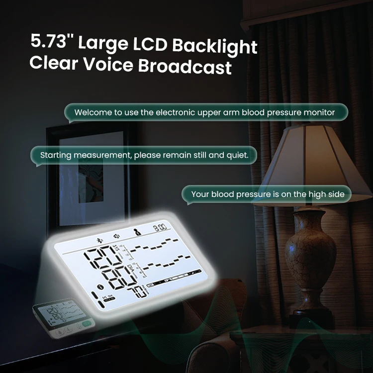 TRANSTEK 5.73 Inches Screen Large Arm Cuff BP Trend Smart Bluetooth Digital Blood Pressure Monitor Electronic Sphygmomanometer