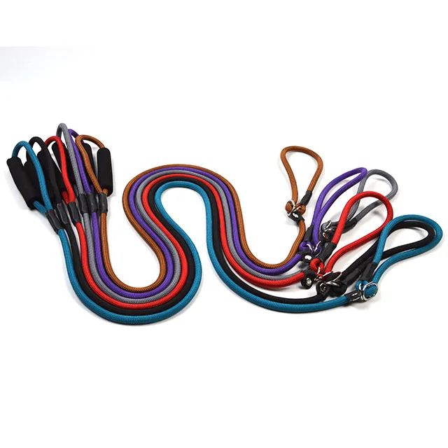 Training Supplies Nylon Pet Leash Duty Slip Lead Rope Dog with Soft Padded Handle for Puppy Outdoor Train