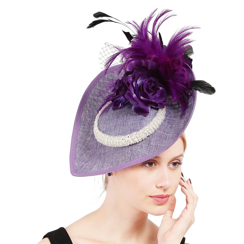 New design wedding hats ladies evening party head accessories elegant pearl fascinators for women