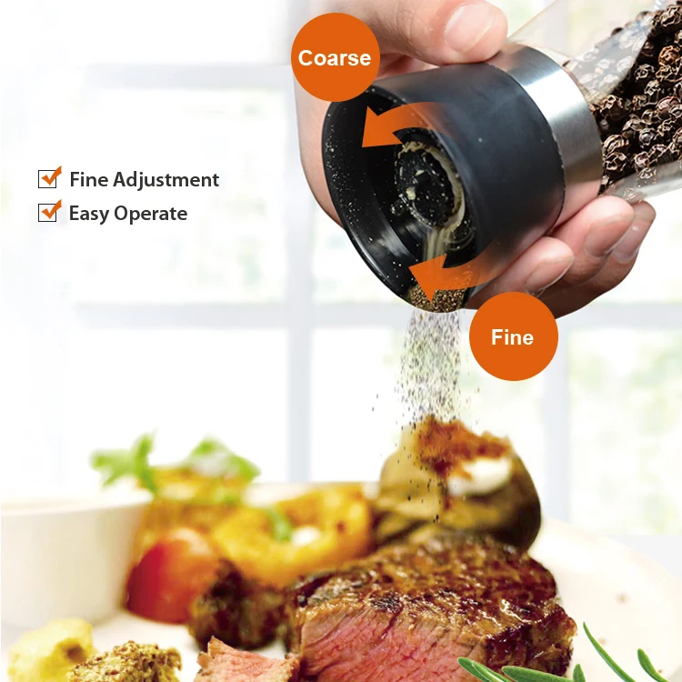 Best seller custom color plastic spice bottles with grinder  bottle