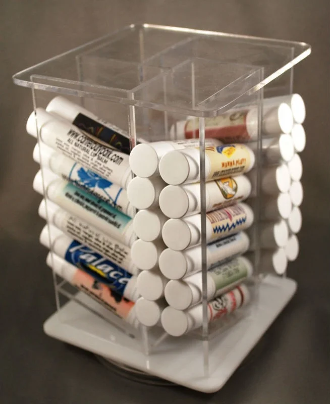 24 Grid Acrylic Lip Balm Organizer Plexiglass Lipstick Display