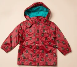 New Fashion Outdoor Kids Waterproof  PU Rain  Jackets Hooded Fleece For Baby Warm rain wear children rain coats