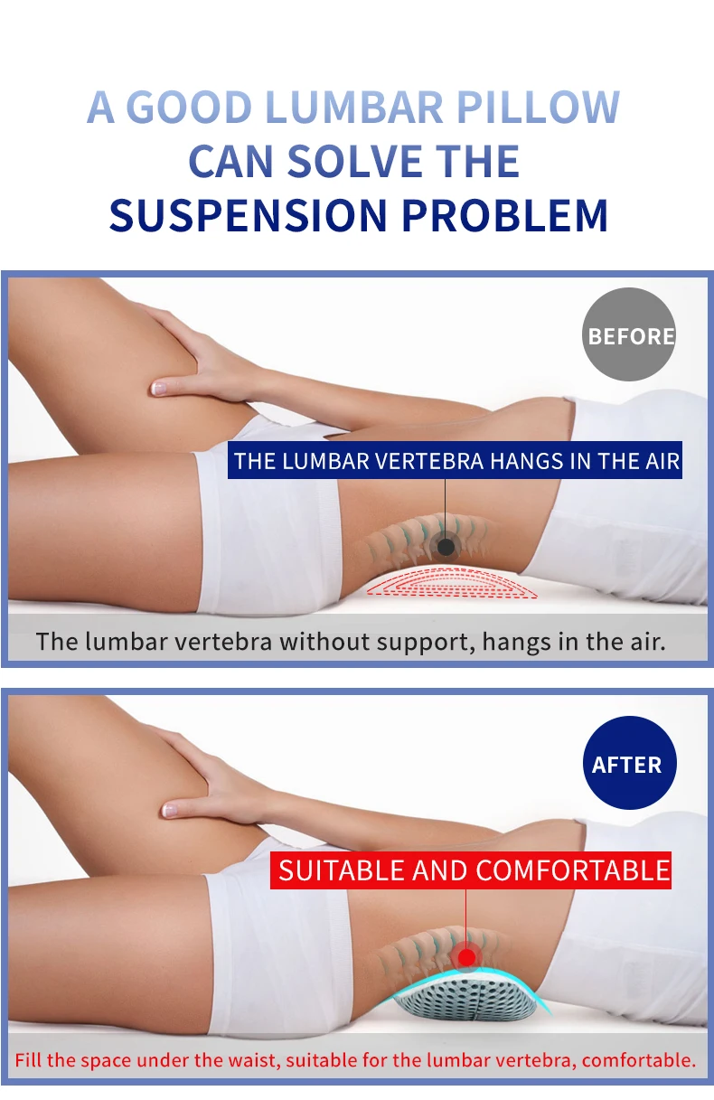 Bed and back support pillows Inflatable waist pillow buckwheat lumbar back support cushion