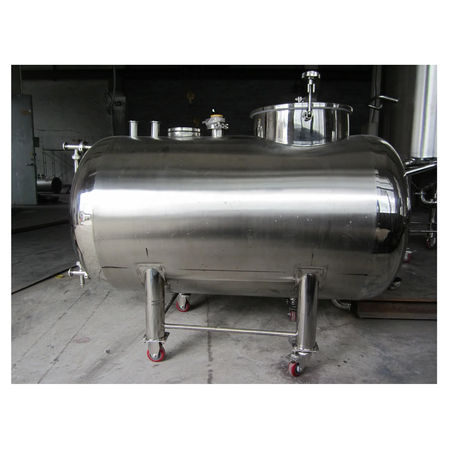Совершенно новое транспортное оборудование, резервуар для воды, жидкость, Wfi, нержавеющая сталь, горизонтальный Резервуар для хранения с колесиком