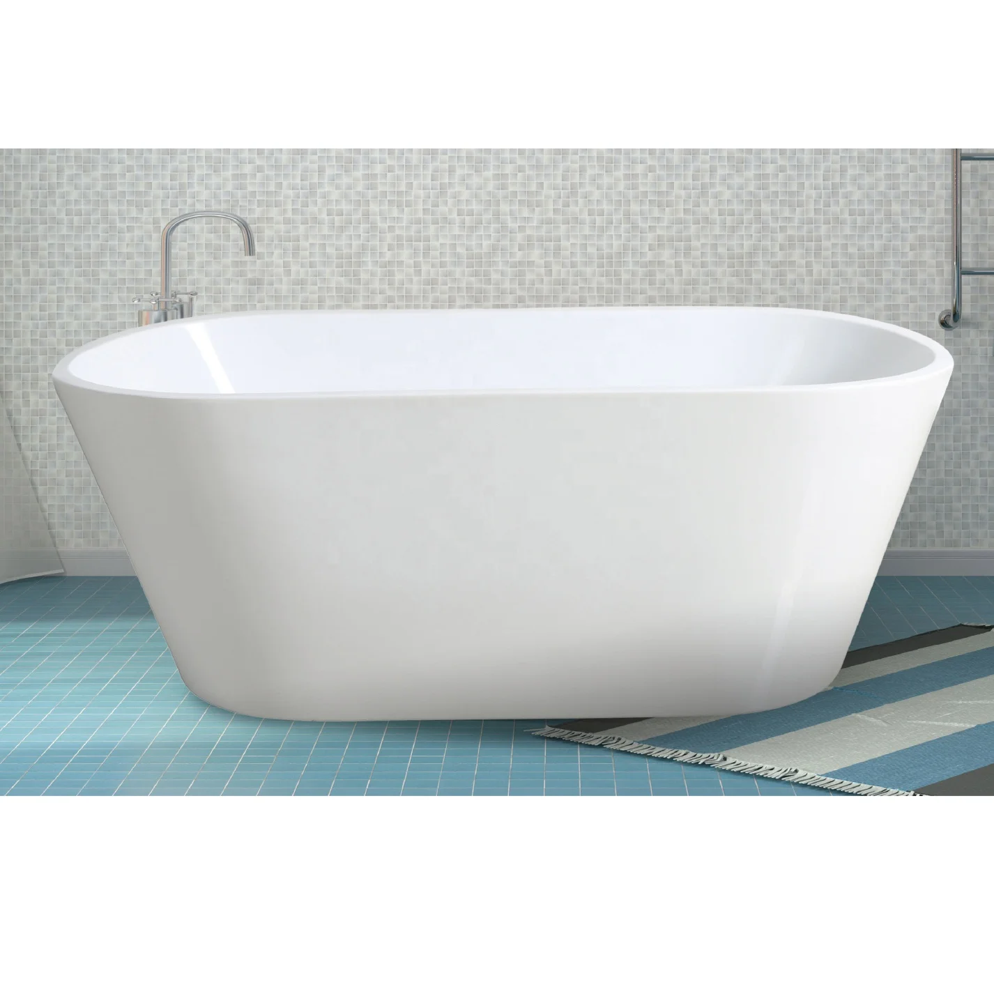 Wholesale Black And White Porcelain good quality and popular acrylic freestanding hotel and bathroom Bath Tab Tubs Bathtub