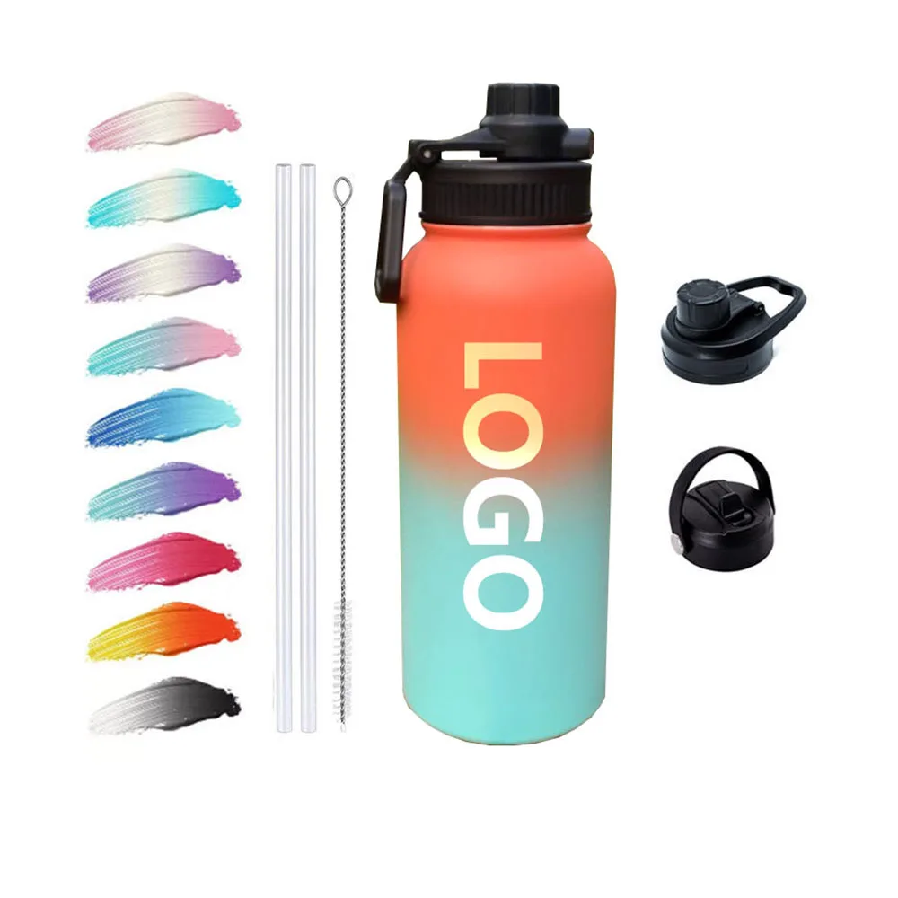 32 64oz stainless steel thermos cup bottle space thermo kettle vacuum thermal flask insulated water bottles for gradient color