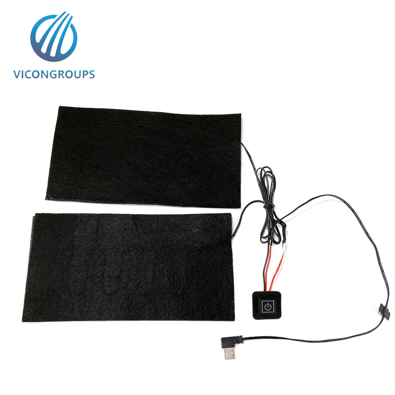 Custom Rechargeable Battery Heated Carbon Fiber Heating System Pad For Clothes