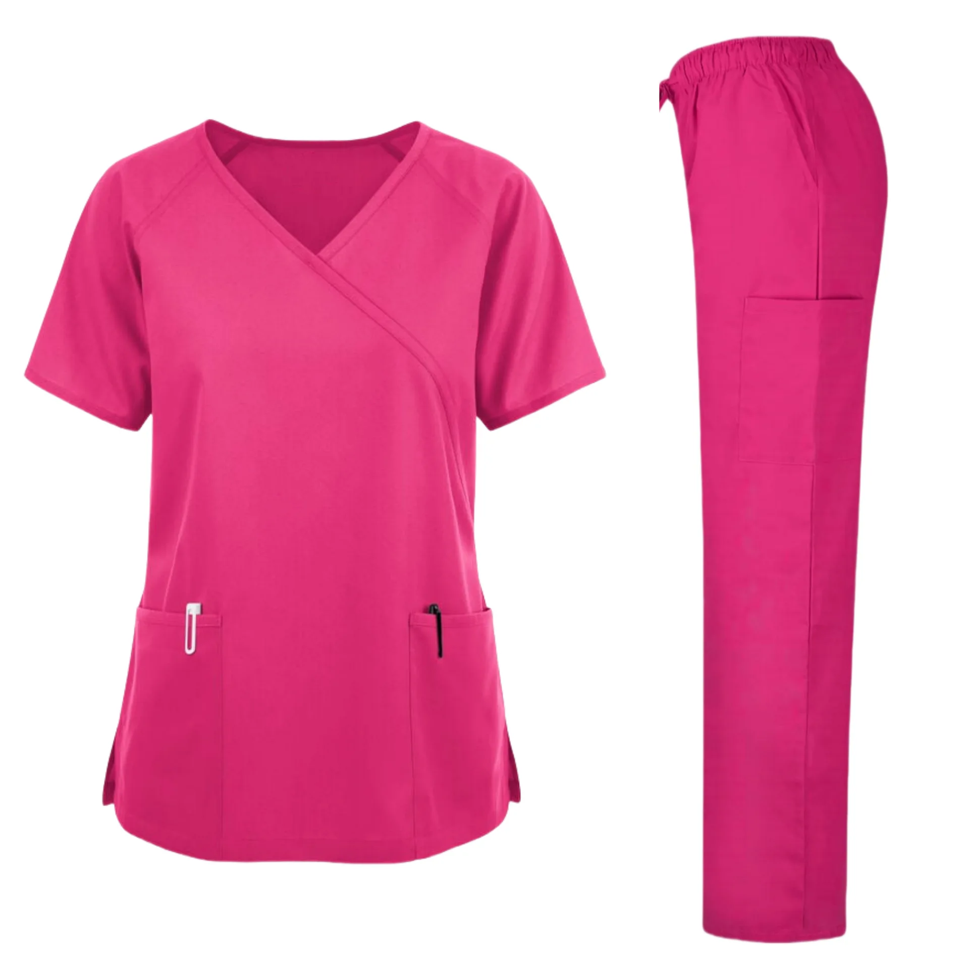 2024 New Dental Clinic Breathable Medical Scrubs Custom Logo Hospital Spandex 2 Piece Stretch Scrubs Uniforms Sets Fashionable