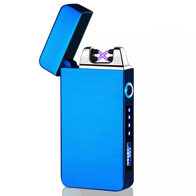 Fashionable Windproof Dual Arc USB Lighter LED Power Display Plasma Cigarette Lighter Rechargeable Electric Lighter