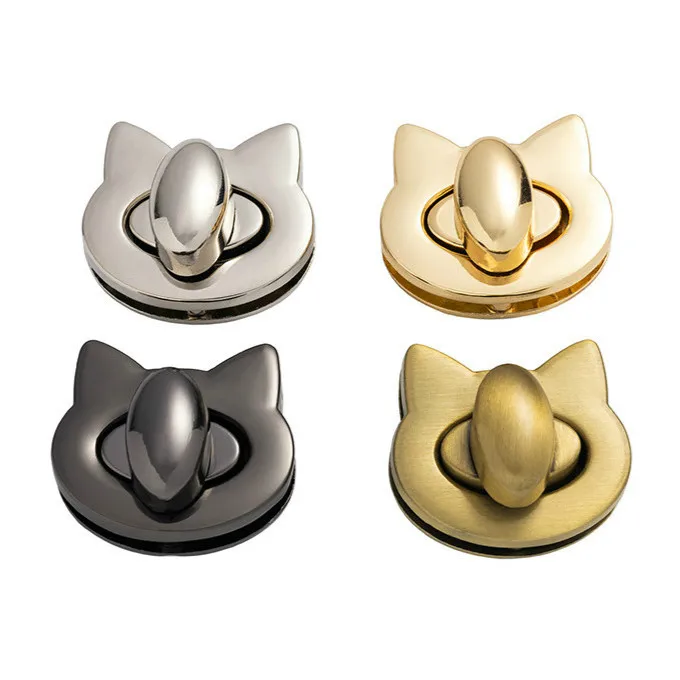 Металлическая сумка с милым котом, поворотный замок, застежка с поворотным замком, кожаная женская сумка ручной работы, сумка на плечо, кошелек, фурнитура «сделай сам», оптовая продажа, 100 шт.