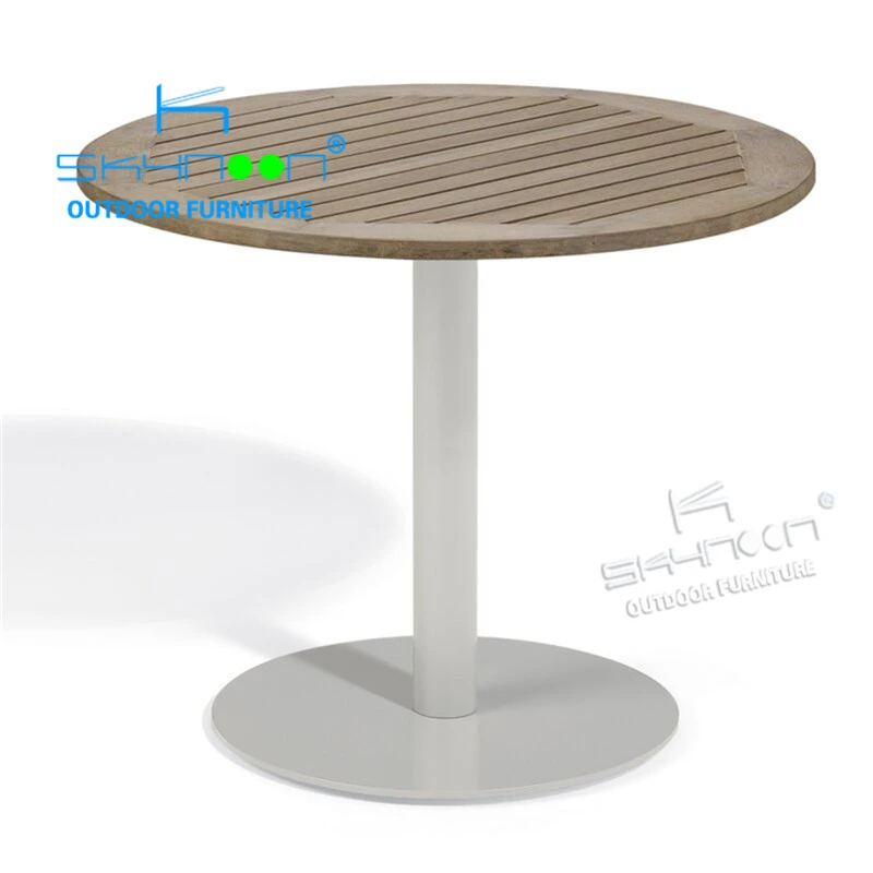 High quality cafe restaurant teak table Cheap price pedestal round wooden table Wholesale bistro table(61061E)
