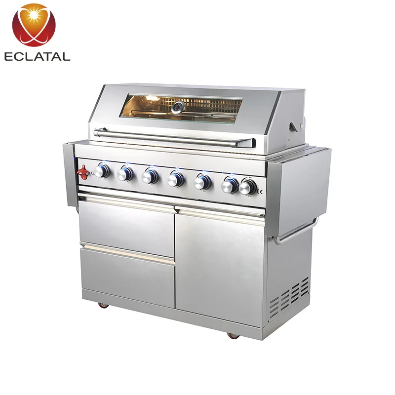 Modern Camping Trolley Stainless Steel Barbecue Grill Outdoor Portable BBQ Gas Grill