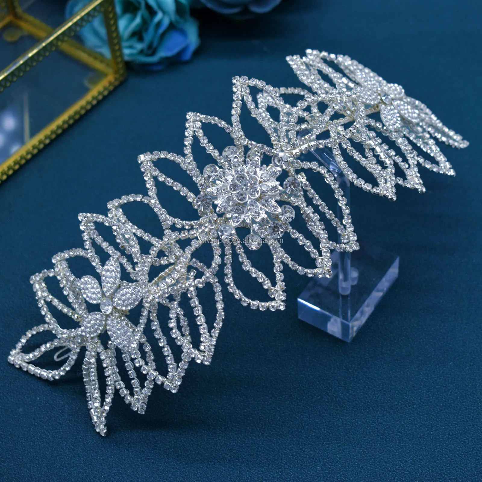 Fashion Sew On Crystal Patches Prom Gown Bodice Rhinestones Beaded Clothes Appliques For Wedding Bridal Dress Decorative
