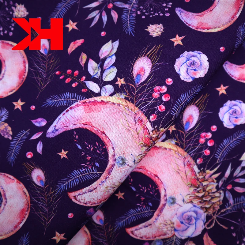 Kahn on time delivery moon print organic cotton shirting fabrics sale