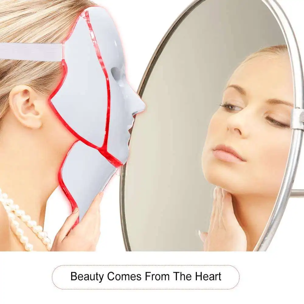 Wochuan 7-Color LED Red Light Therapy Photon Facial Mask Device Home Use Beauty Spa Treatment for Face and Neck Pdt Mask
