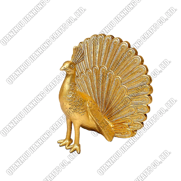 Custom European Vintage Peacock Ornaments Sculpture Resin Artifact Home Living Room Desktop Decoration