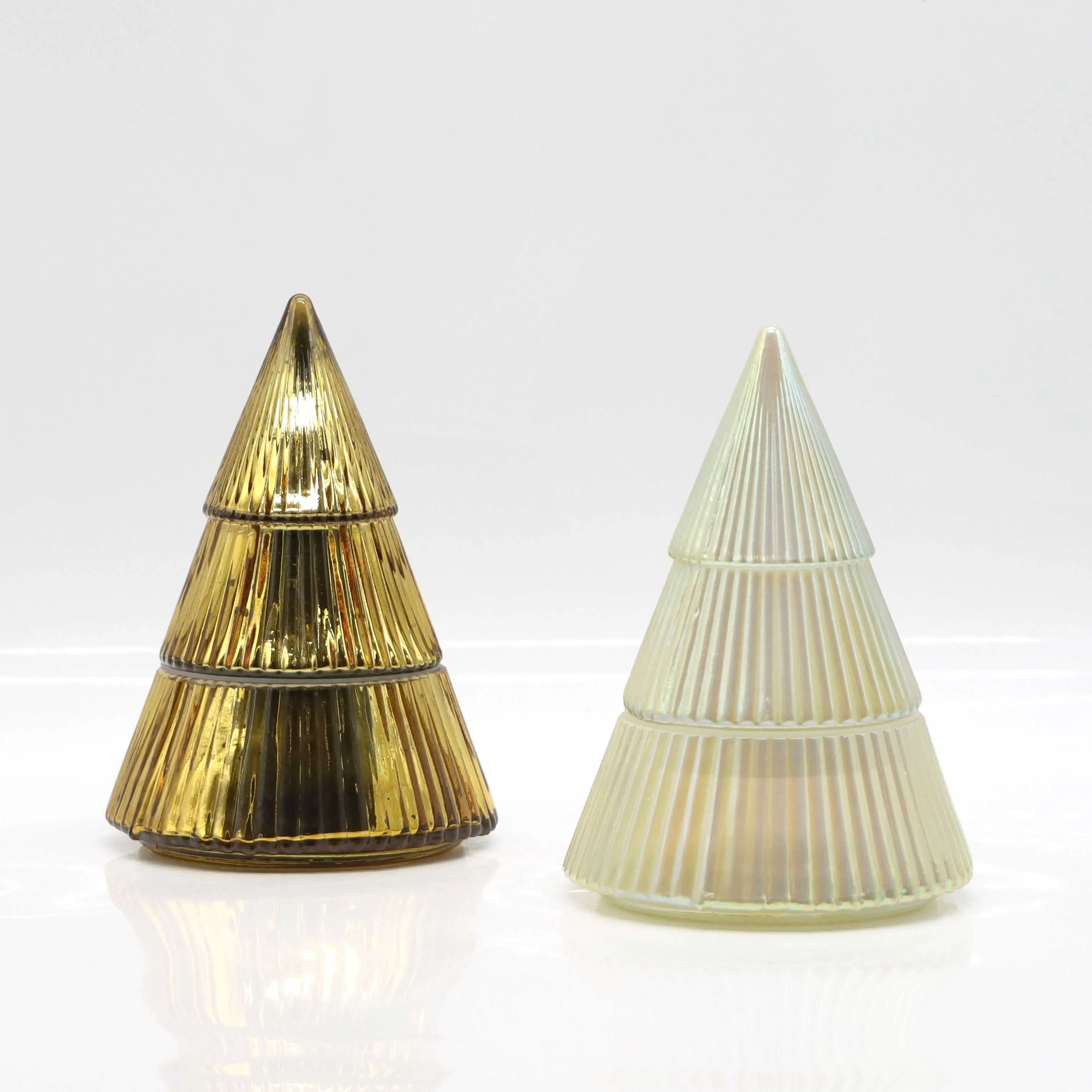 Хит продаж трехслойная стеклянная банка в форме рождественской елки для украшения дома вечеринки