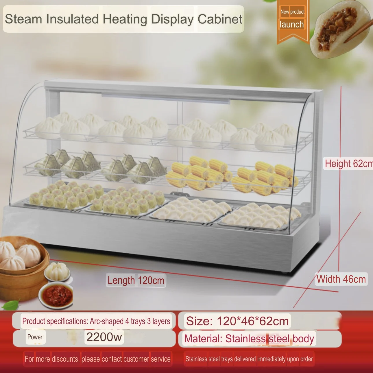 Heating table small glass steamer steamed bun cabinet fully automatic steaming bun furnace insulation cabinet steamed buns