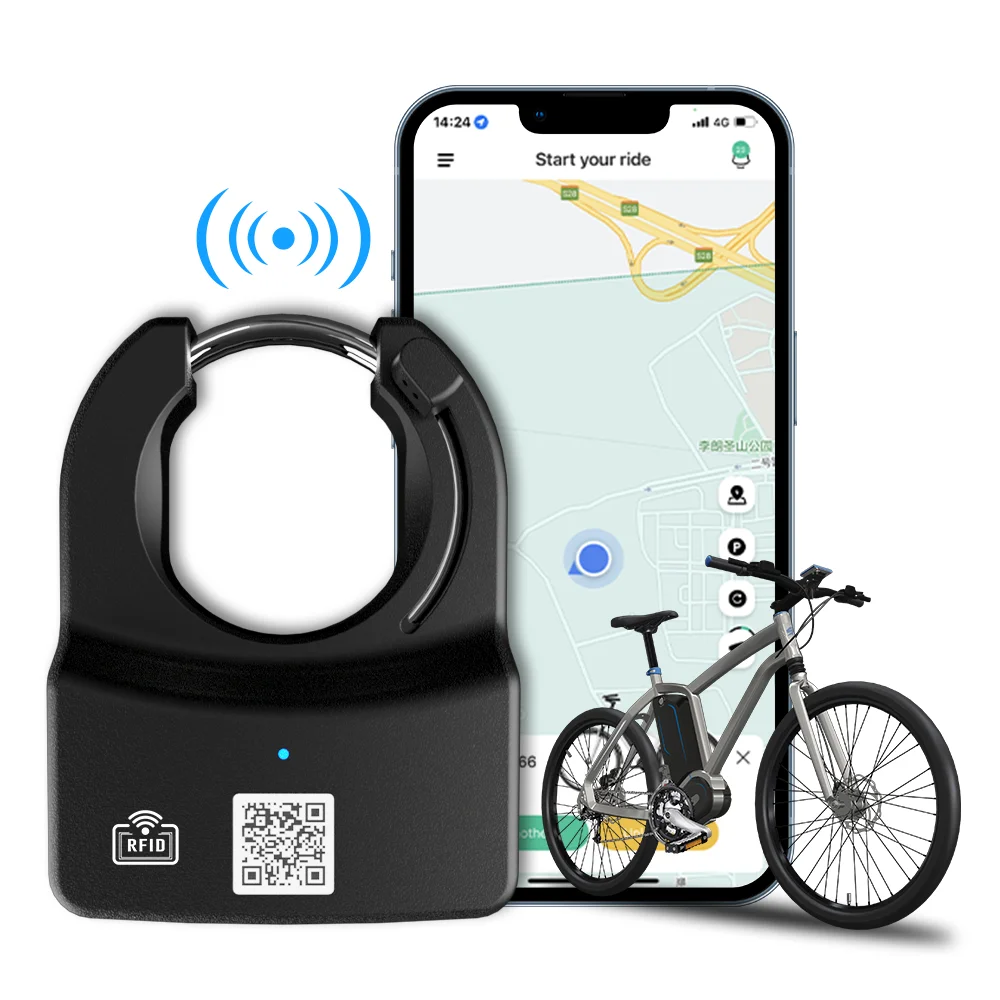 2G 3g 4G cat1пульт дистанционного управления Водонепроницаемый IP67 Gps электронный велосипедный замок с датчиком противоугонной сигнализации