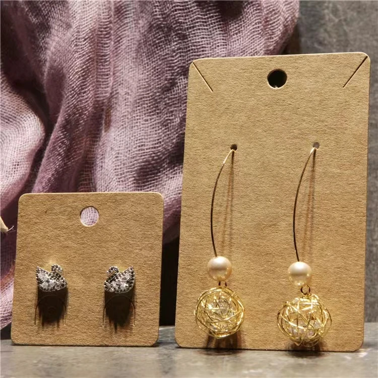 Wholesale custom Printed logo Kraft Paper Display Hanging Earring Cards and Jewelry  Display Card